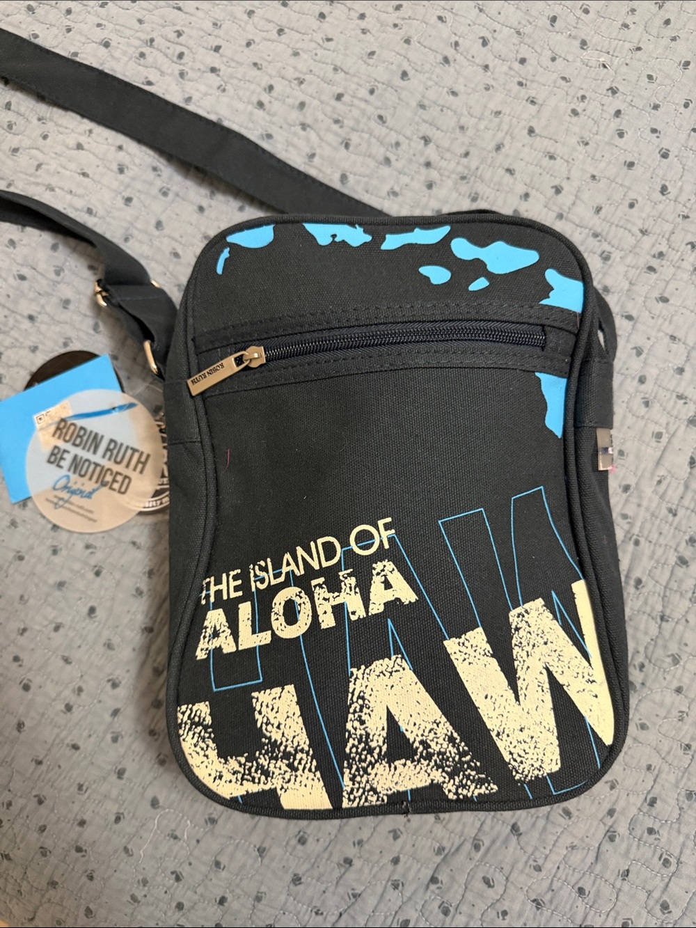 Robin Ruth Navy Blue 'Island of Aloha' Crossbody Bag